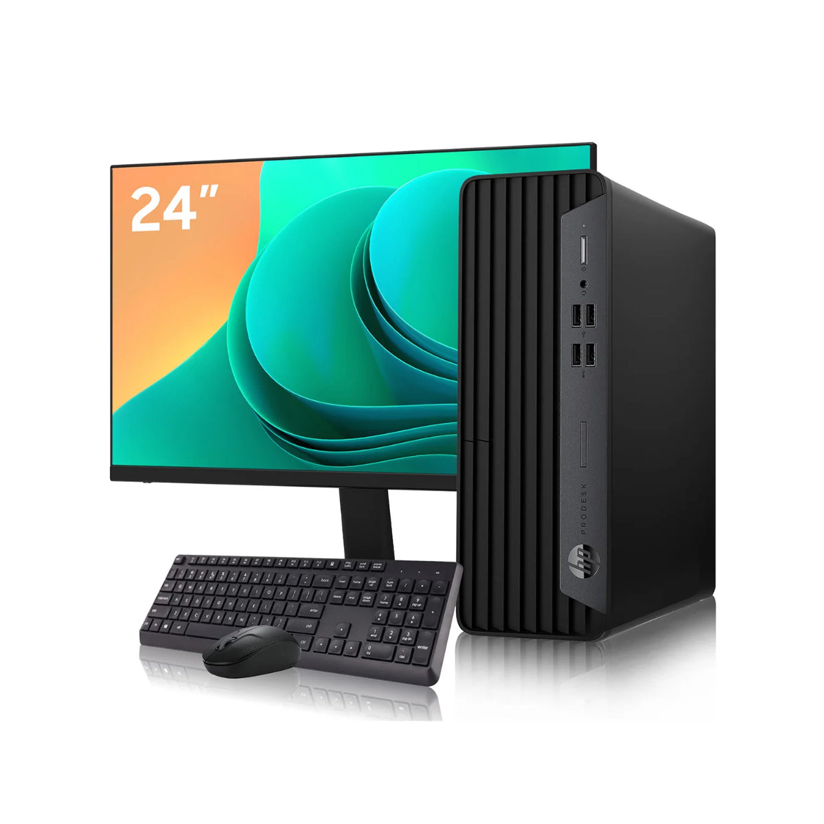 HP ProDesk 800 G6 I3 10th Gen 3.6 Ghz Quad Core PC Unit + 24 Inch Monitor